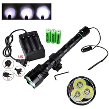 3800Lm XM-L T6 светодиодный оружейный фонарь для ружья Белый тактический охотничий фонарь+ прицел для ружья для страйкбола крепление+ дистанционный переключатель+ 3*18650+ зарядное устройство