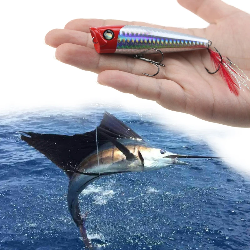 Runature Fishing Top Water Lure Popper Bait 85mm/15g Swim Bait Trout Fishing Carp Bait Floating Pop
