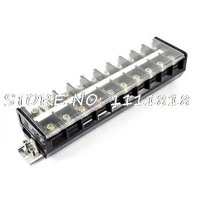 

660V 100A Dual Rows 10 Positions Covered Screw Terminal Barrier Strip Block