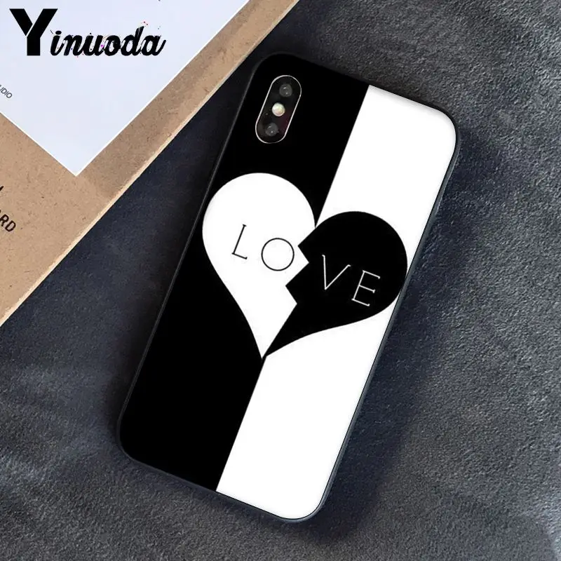 Yinuoda разбитое сердце новое поступление черный чехол для телефона iPhone 8 7 6 6S 6Plus X XS MAX 5 5S SE XR 10 Чехол