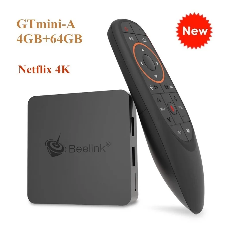 Мини смарт-ТВ-приставка Beelink GT1 Android 8,1 Amlogic S905X2 голосовой Пульт 2 ГБ/4 ГБ ОЗУ 32 ГБ/64 Гб ПЗУ смарт-приставка медиаплеер - Цвет: GTMINI A 4GB 64GB