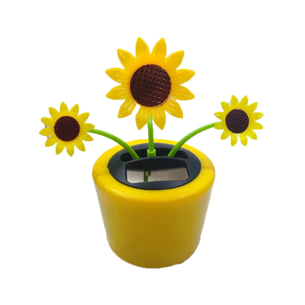 

Flower Pot Car Decoration Solar Powered Non-toxic Plastic Car Windowsill Dancing Swinging Decoration #YL5
