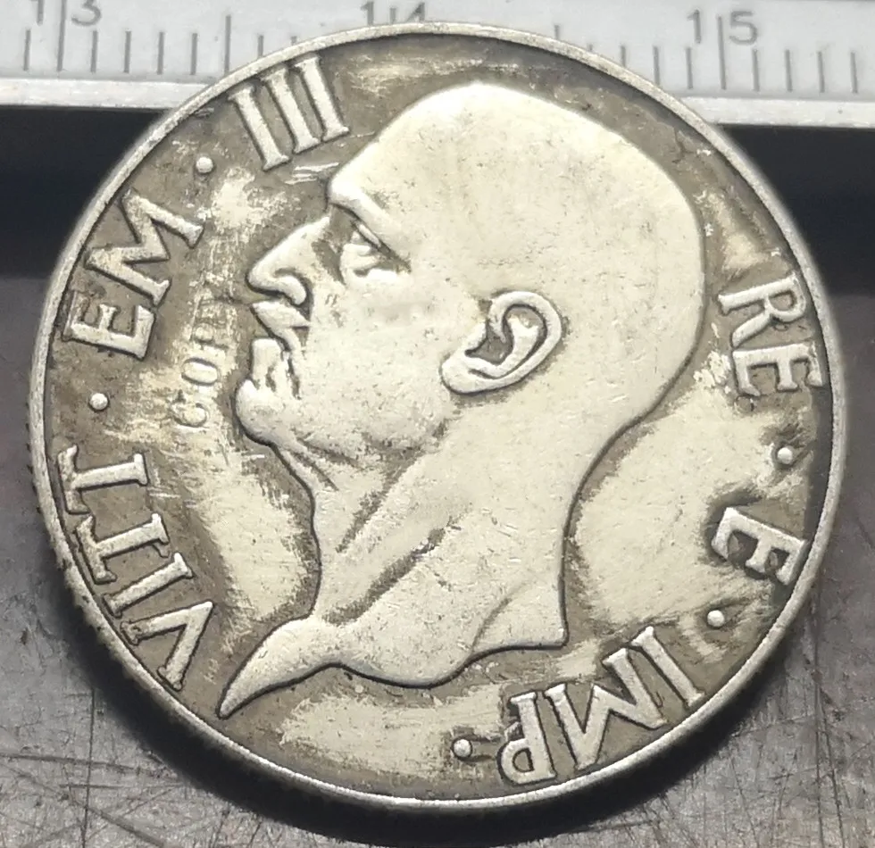 Серебряная монета Lire Vittorio Emanuele III 1938 Италия|Безвалютные монеты| |