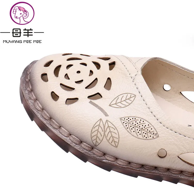 Г., популярная Летняя обувь женские сандалии из натуральной кожи на плоской подошве женские мягкие повседневные сандалии удобные женские сандалии