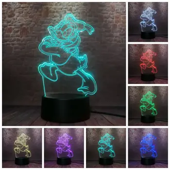 

Luminous Donald Duck Anime Figure Model 3D Nightlight LED 7 Colors Changing Sleeping Light Mickey Family Figma Kids Toys