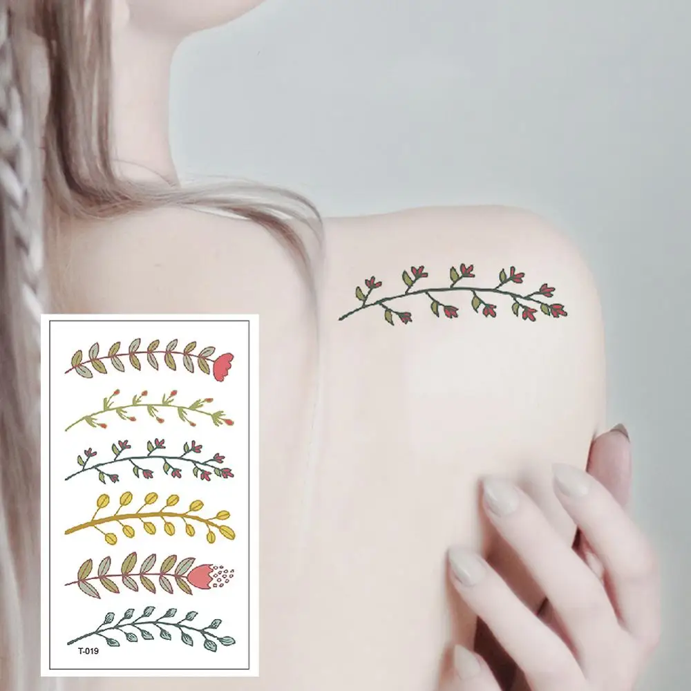 

Flower Butterfly Temporary Tattoos for Women Hand Tattoo Sticker Adult Body Art Waterproof Arm Fake Tatoo 10.5X6cm T-019