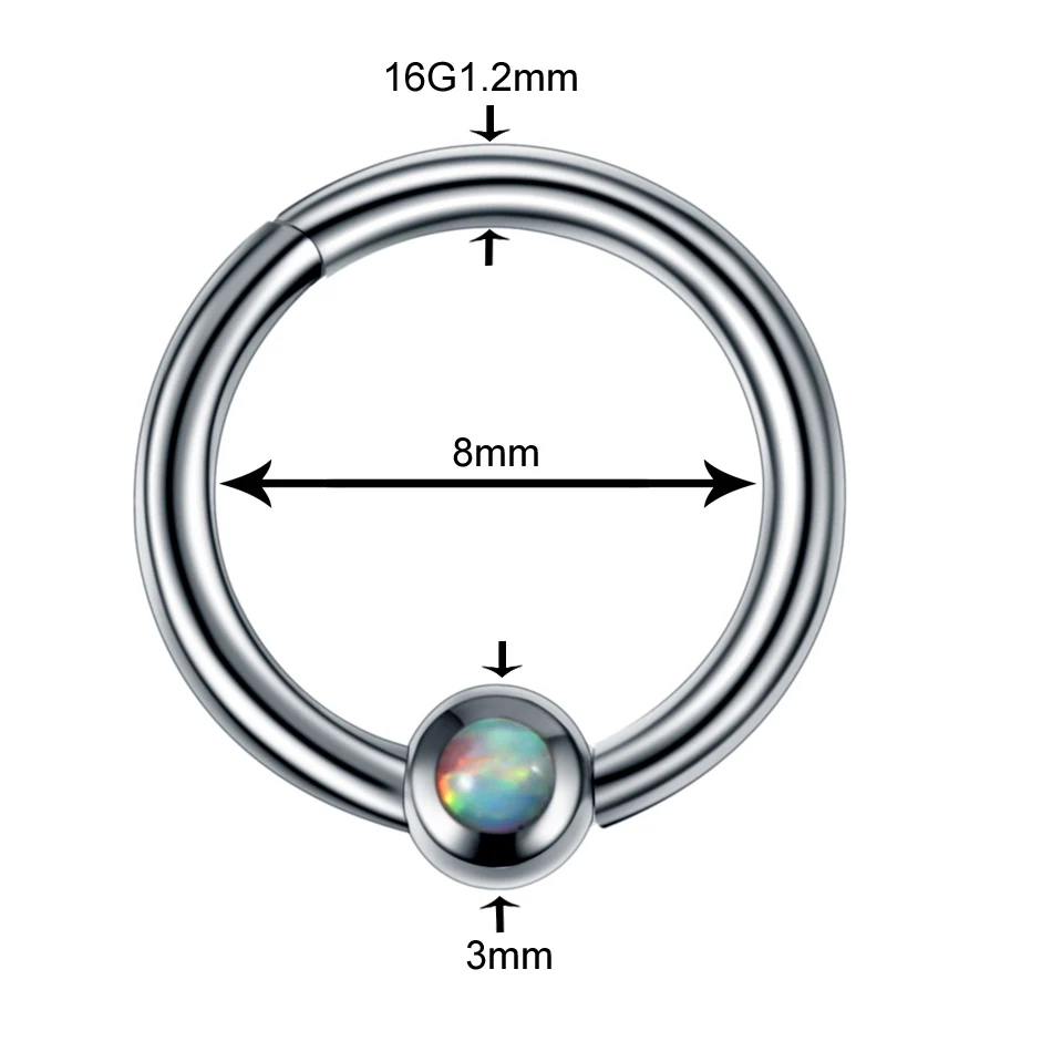 1 шт Опал Камень Лабрет пирсинг губы шпилька уха пирсинг медный носик шпилька перегородка пирсинг пупка кольцо уха трагус ювелирные изделия для тела - Окраска металла: Nose Hoop Ring 5