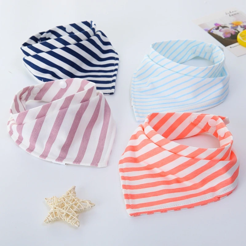 

Double-sided striped triangular scarf baby mouthwash multicolored Bib