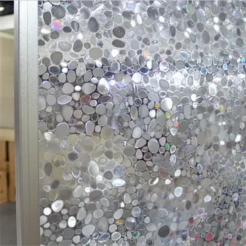 

60*200cm/lot No Glue Static Cling Window Film Decorative Opaque Glass Stickers 3D Laser Stone ST104