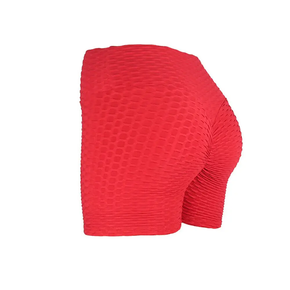 Новые женские шорты для йоги, компрессионные дышащие эластичные спортивные шорты для бега, плавания, фитнеса - Цвет: Красный