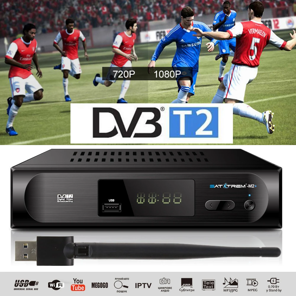 

HDMI HD 1080P DVB-T2 Tuner Receiver Satellite Decoder TV Box TV Tuner DVB T2 With Usb WiFi Support AC3 PVR EPG Dual CVBS USB