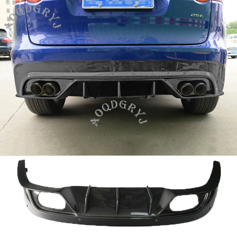 

Car styling Fit For Jaguar F-PACE 2016-2019 Carbon Fiber Rear Bumper Conversion Protection Kit 1pcs