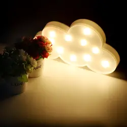 Батарея работает 11 LED 3D шатер облако Новинка светодиодные лампы мультфильм Освещение в помещении Ночные светильники Рождественский