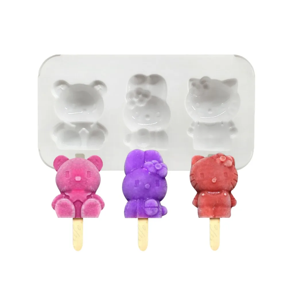 Силиконовые формы для мороженого, мороженого, замороженные лоток для мороженого на палочке, милые многоразовые силиконовые формы для мороженого, инструменты - Цвет: SCFKT282