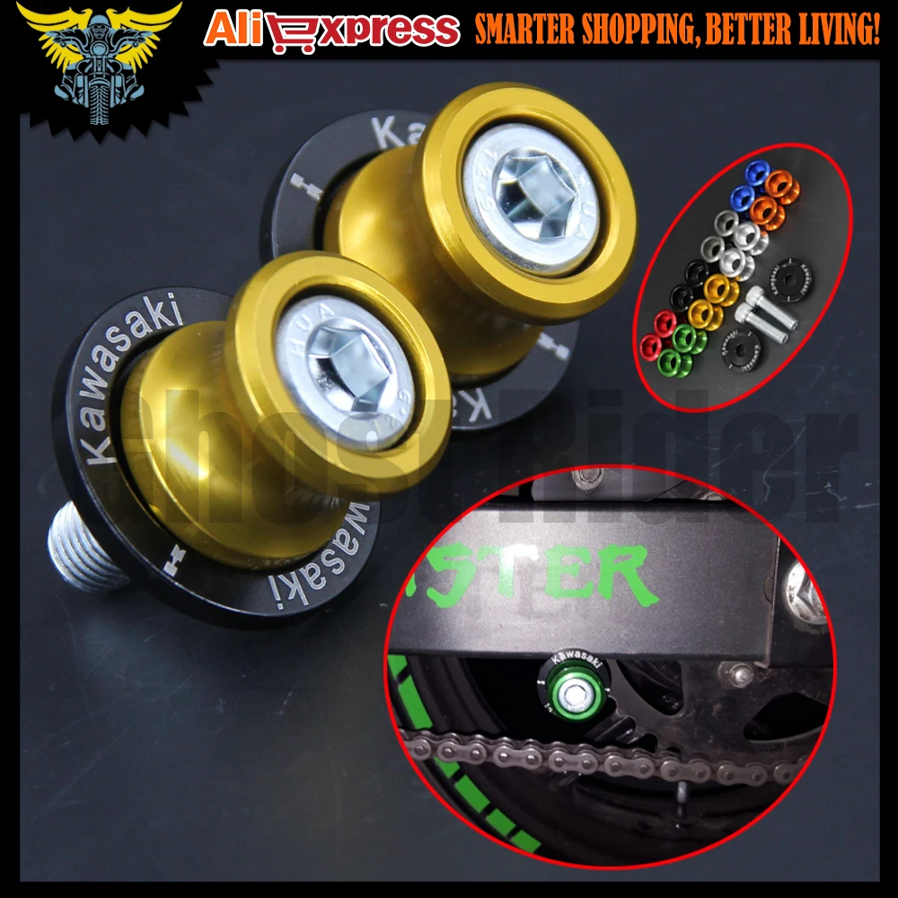 10mm Motorcycle Swingarm Sliders Spools For Kawasaki Versys 650 KLE650