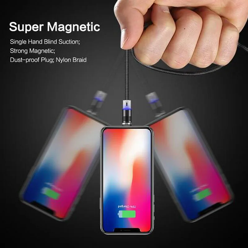 Магнитный зарядный кабель type C для Apple Micro usb телефонный iPhone X 7 8 6 samsung Xiaomi магнит