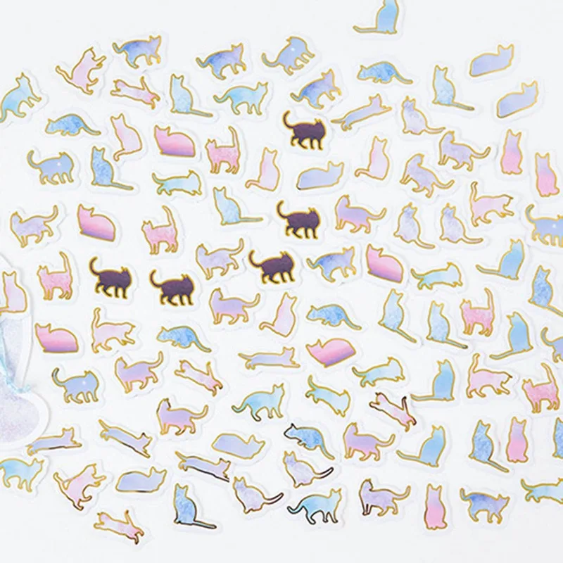 

100 Pcs/lot Cute Animal Cat Mini Paper Sticker DIY Diary Decoration Stationery Sticker For Planner Album Scrapbooking