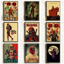 Винтажные плакаты из фильма Marvel, супергерой Дэдпул для дома/бара/гостиной, декор из крафт-бумаги, высокое качество, плакат, стикер на стену