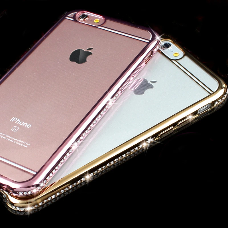 

Luxury Phone Case For Apple iPhone X 8 7 6s Plus 5s SE Bling Diamond Soft Transparent TPU Crystal For iPhone 6 Phone Case Cover