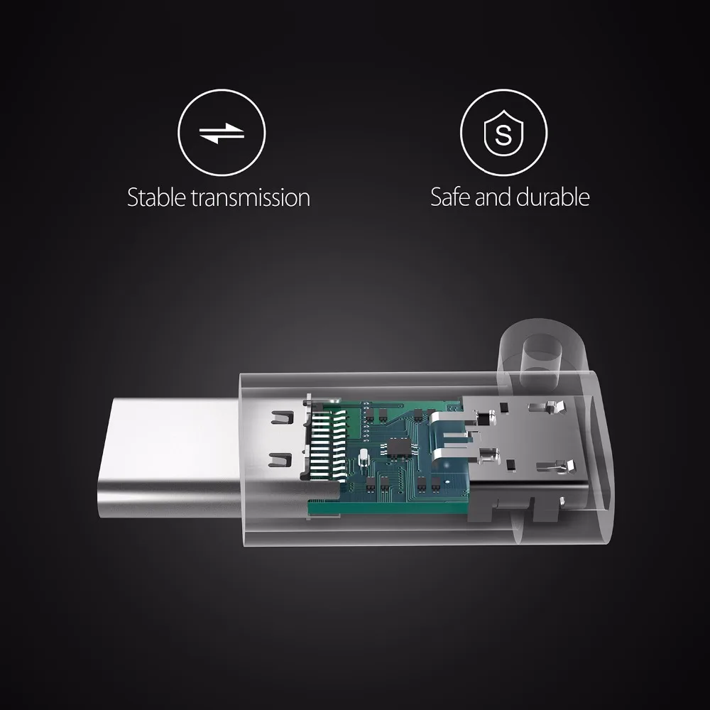 TechRise 3-pack USB Type C Male to Micro USB Female Adapters Type-C Converter Mobile Phone Cables For Macbook Nokia Nexus Xiaomi