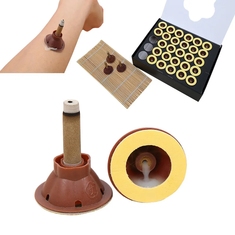 

New 60x wormwood moxibustion with 30x cupping healthy care set massager