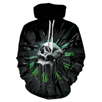 

Plus Size S-3XL Skull Hoodies Unisex Sweatshirt Hoodies Cool creative 3D print Skull Punisher Grim Reaper Fashion hot Style