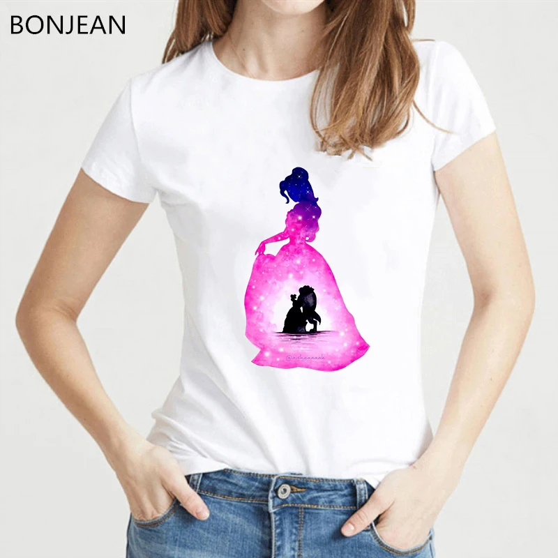 

Newest watercolor princess tshirt harajuku kawaii white t shirt women novelty tee shirt femme funny t shirts women summer top