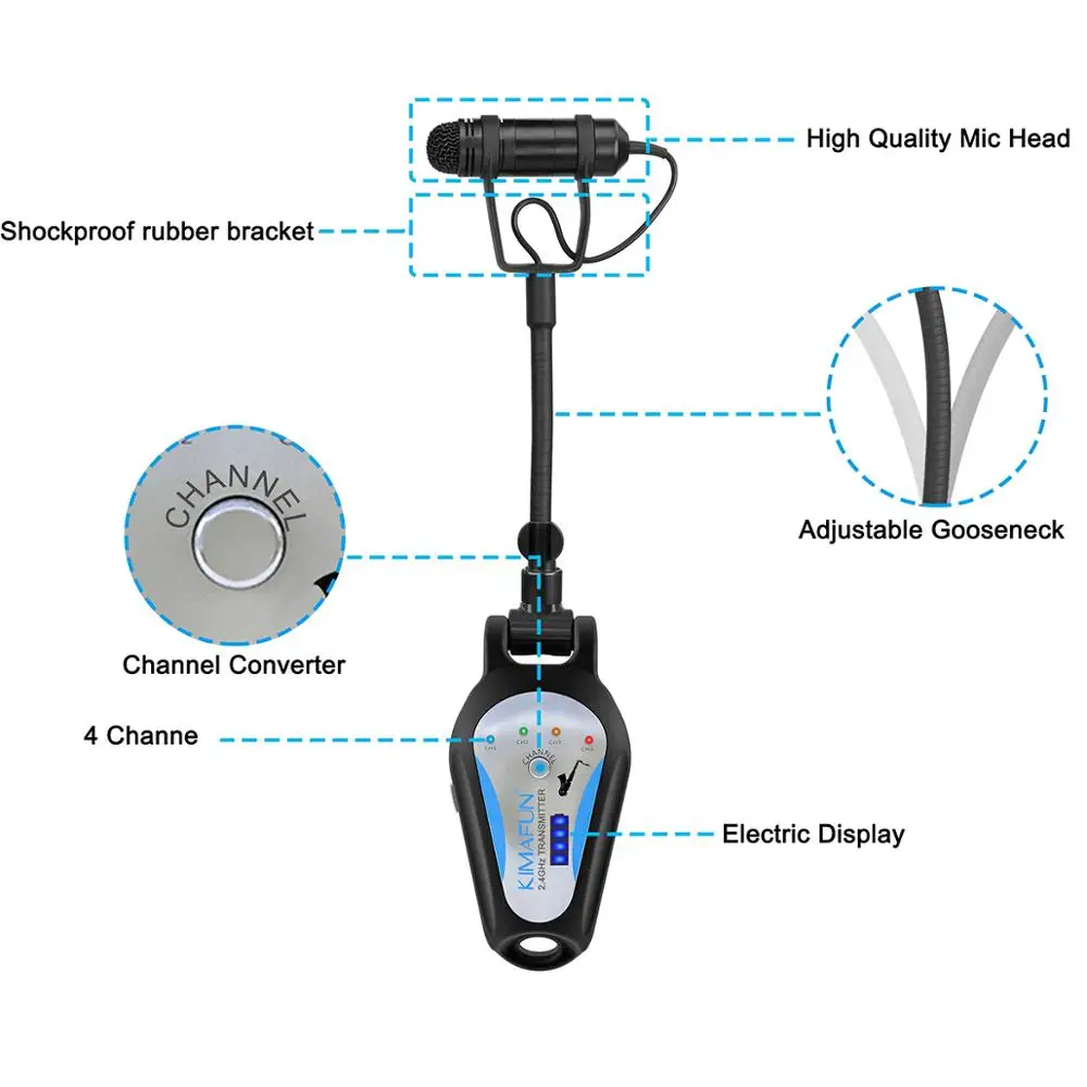 KIMAFUN KM CX306 3 2 4G профессиональный инструмент беспроводной саксофон микрофон для