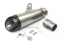 MGOD-Universal Inlet 51MM 61MM Motorcycle Exhaust Pipe Muffler Stainless Steel SC Laser Marking Fit For Most Motorbike