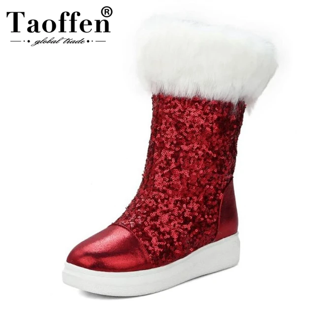Buy New Fashion Glitter Snow Boots Women's Flat Half