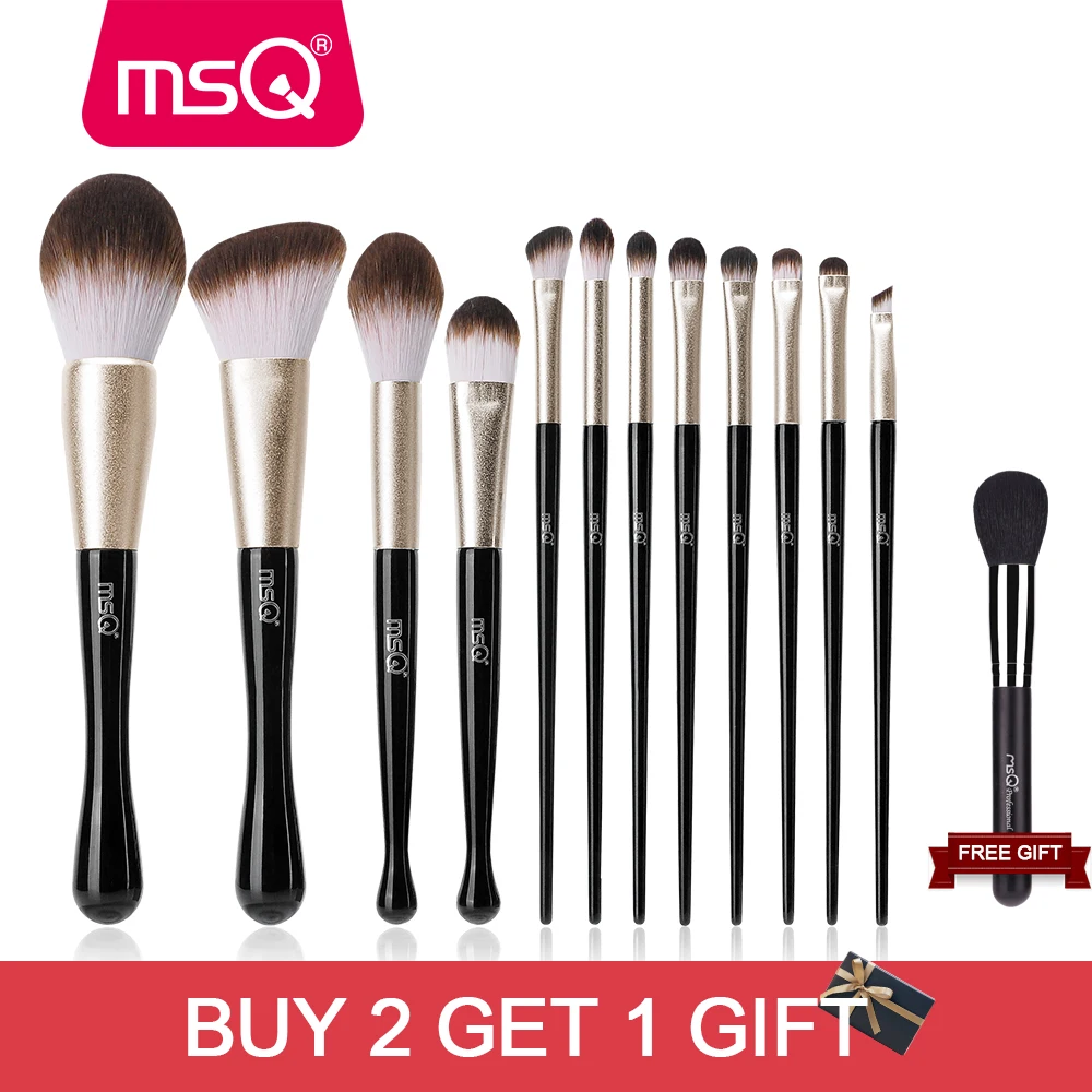 

MSQ Makeup Brushes Set Professional 12pcs Cosmetic Powder Eyeshadow Contour Foundation Make Up Brush Kit Synthetic Hair