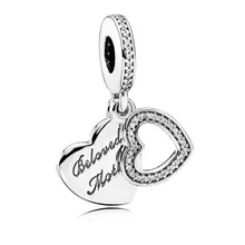 2016 Día de la Madre Colección Encantos del corazón cupieron las pulseras collar DIY Querida Madre colgante de Plata Esterlina joyería fina