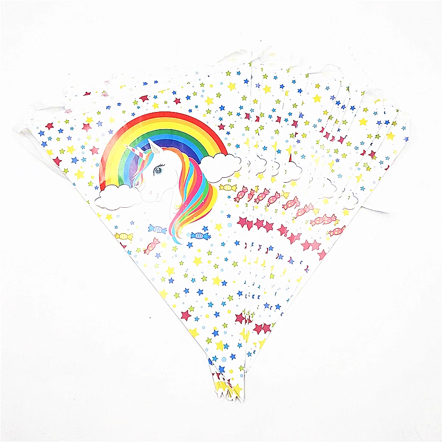 

Cartoon Unicorn Flags Banner Birthday Party Supplies Hanging Paper Flags Banner For Baby Shower Unicorn Party Decoration Favors