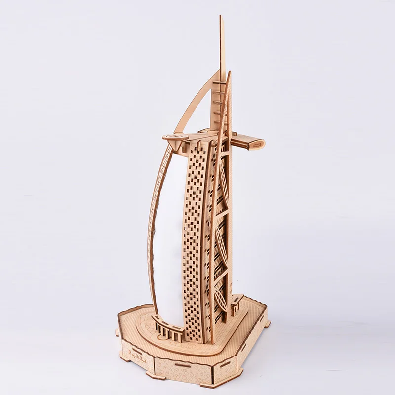 Burj Al Arab Дубай отель парусский 3D деревянная модель головоломка лазерная резка