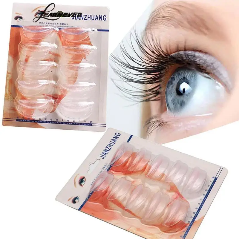 

LEARNEVER 5 Pairs False Eyelashes Silicone Professional Eyelash Perm Patch Planting 3D Eyelashes Perming Mould Tools
