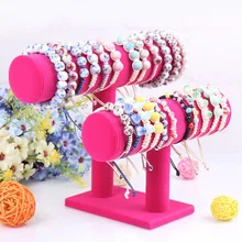 2014 envío gratis a estrenar y alta calidad de la capa doble del reloj del brazalete Holder Jewelry Display Rack Stand