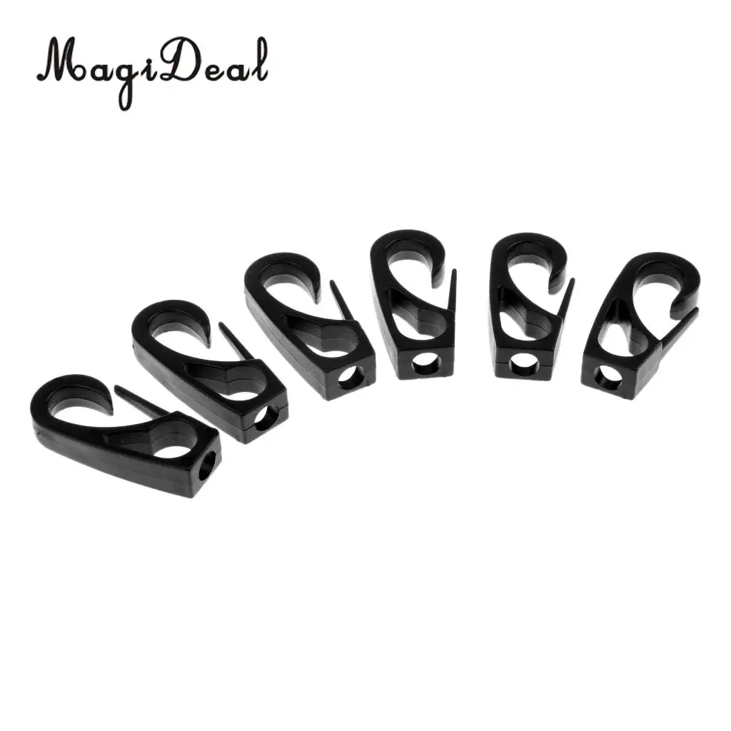 MagiDeal Pack 6 Kayak Canoe Boat Dinghy 6mm Bungee Elastic Rope Shock Cord Terminal End Hook Snap Clip Replacement Accessories