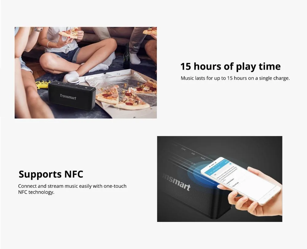 Tronsmart Mega Bluetooth динамик портативный беспроводной динамик 3D цифровой звук TWS 40 Вт Выход NFC MicroSD портативный динамик
