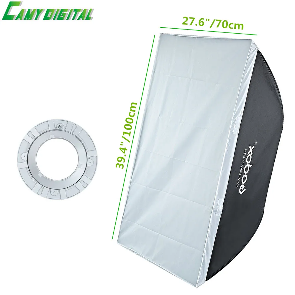 

Godox 27.6"x 39.4"/70*100cm Studio Strobe Flash Photo Reflective Rectangular Softbox Diffuser BW70*100 For Bowens Mount
