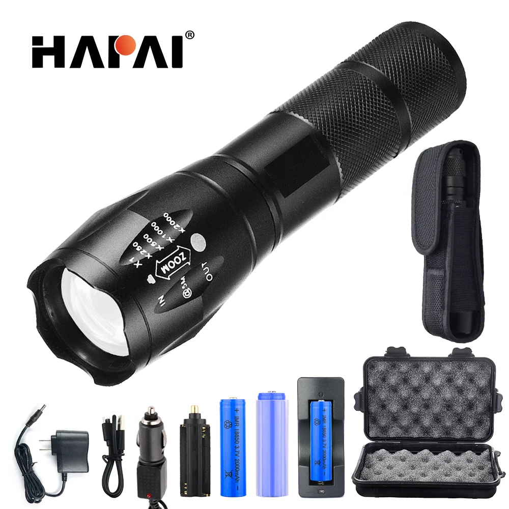 

Ultra Bright LED Flashlight Zoomable Tactical Torch T6 use AAA / 18650 5 switch Rechargeable Outdoor Camping LED light