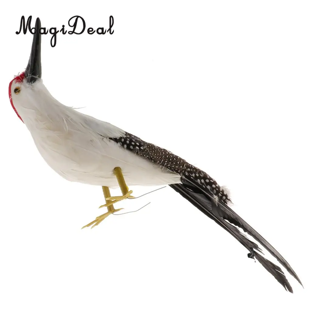 Realistic Artificial Animal Feather Garden Figure Woodpecker Bird Model Home Park Garden Tree Ornament Decor