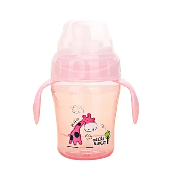 

Cartoon Animal 240ml Baby Drink Cup Straw Bottle With Handle Children's Water Drinking Kettle Soft Duck Mouth Water Cup