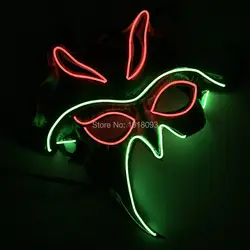 Высококачественный Glow партии маска с DC-3V устойчивый на инвертор EL провода светящийся Фонари строку холодный Неон маска события вечеринок