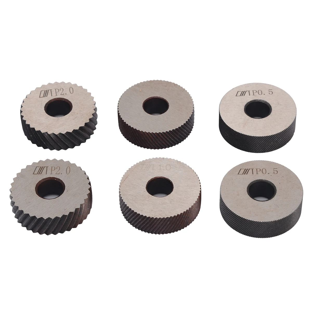 7pcs Dual Wheel Knurling Tool 0.5mm 1mm 2mm Diagonal Wheel Linear Pitch Knurl Set Lathe Cutter Machine Tools