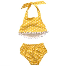 Летний детский топ в горошек для маленьких девочек+ шорты, купальные костюмы, комплекты одежды, комплекты одежды, милая пляжная одежда