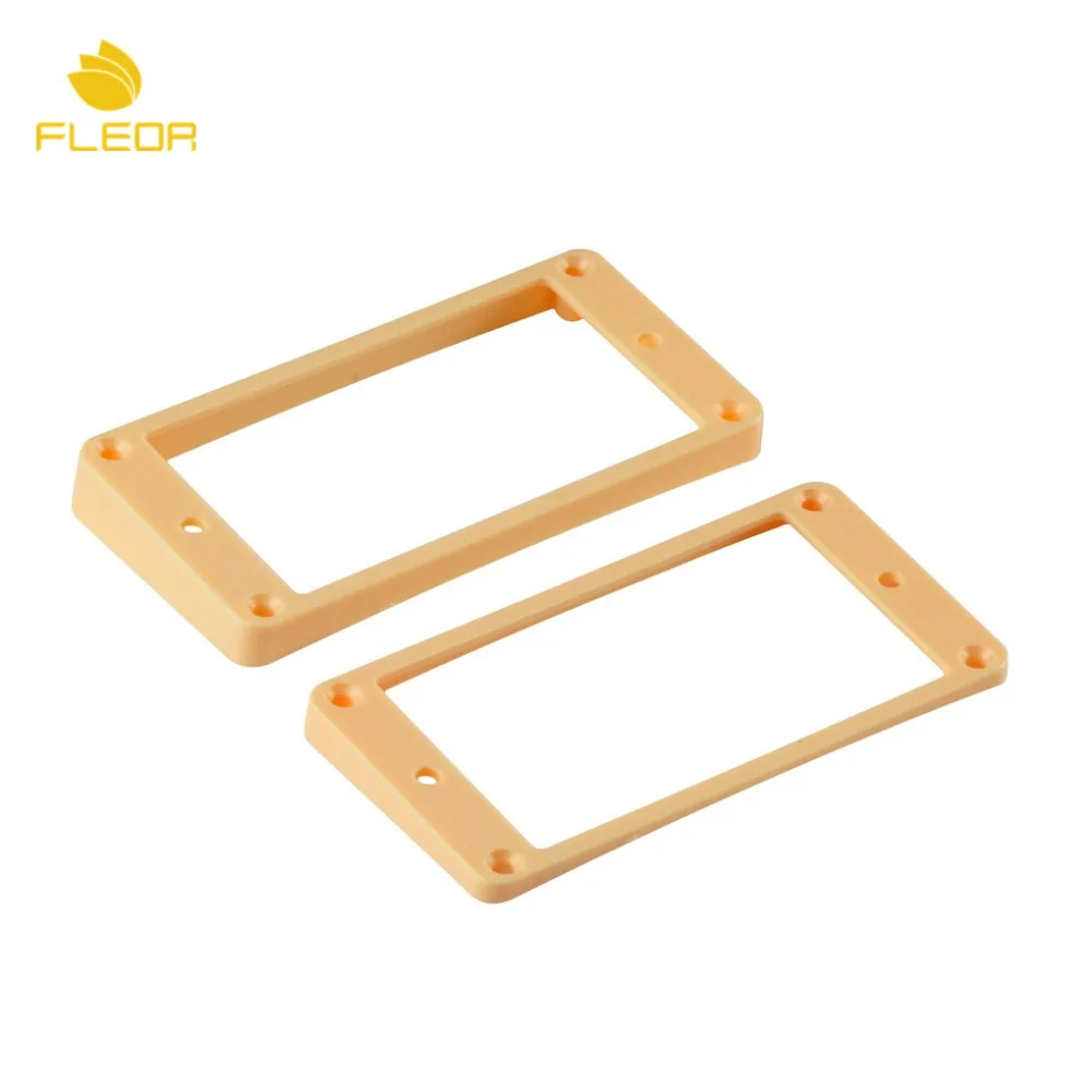 

FLEOR Set of Cream Neck & Bridge Humbucker Guitar Pickup Frame Mounting Rings Curved Frame Arc-shaped Bottom for LP Style Guitar