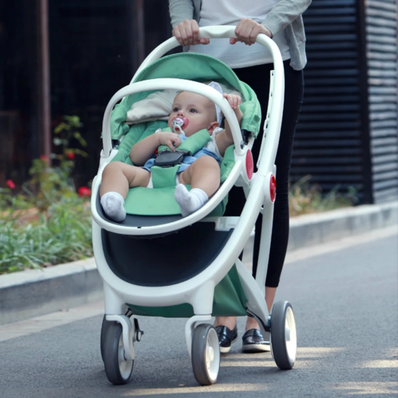Модная детская коляска с высоким пейзажем, может сидеть и лежать, Складная двусторонняя переносная коляска, детская коляска