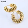 MGUB 30-50mm diameter 7mm thick gold color Popcorn Hollow Lightweight stainless steel earring popular smooth gift ► Photo 2/6