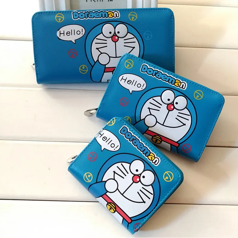 3 Size Japanese Cartoon Doraemon Wallets 19*9*3cm PU Leather Fashion