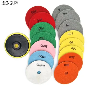 

16pcs Diamond Polishing Pads Kit 4 Inch 100mm Wet Polishing Grinding Discs Set for Granite Stone Concrete Marble